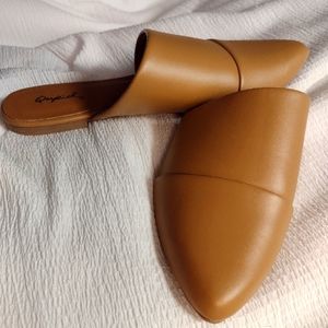 Tan pointed toe classic flats